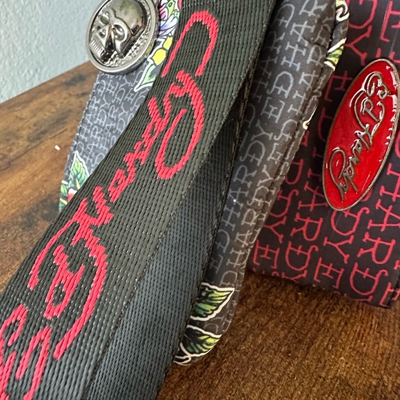 Ed Hardy Red and Black Skull Keychain Wristlet with 2 Pouches, Zipper Charms NWT - Picture 7 of 7